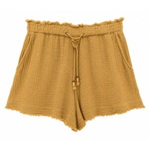 Mustard Gauze Drawstring Women's Shorts